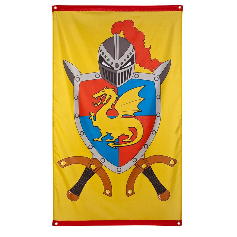 Ridder Våbenskjold Banner - 1 stk (150 x 90 cm) | Middelalderen Bannere - Temashop