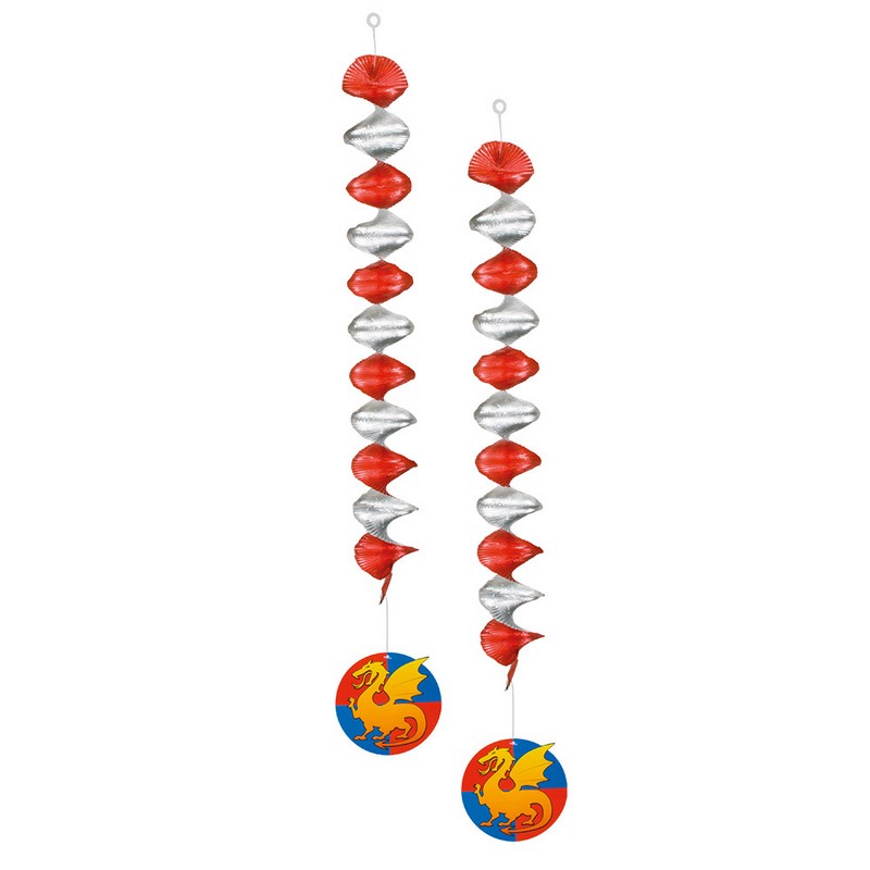 Middelalder Drage Swirls - 2 stk (60 cm) | Middelalderen Spiraler/string - Temashop