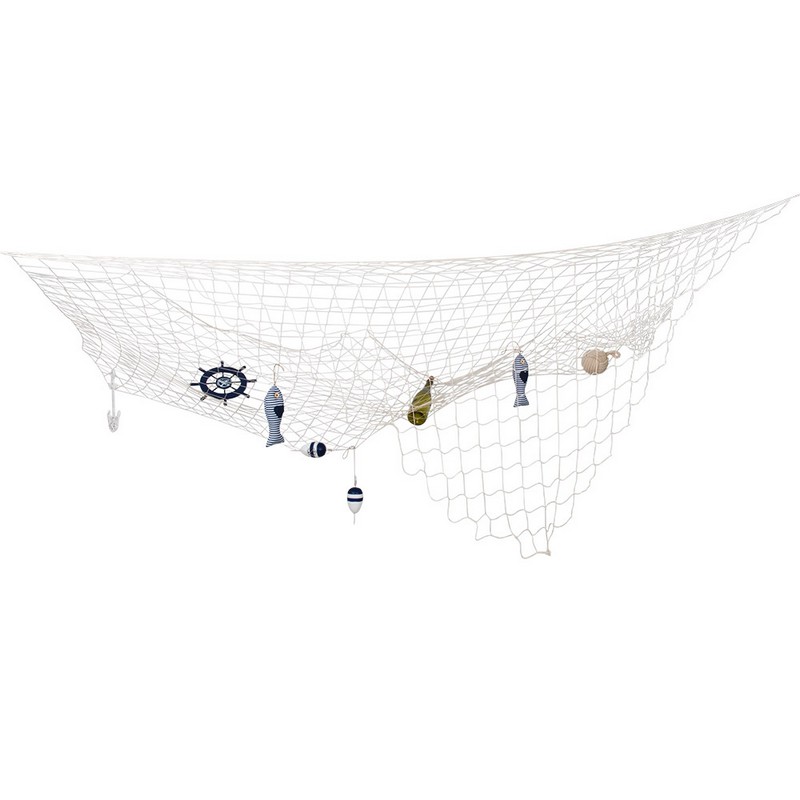 Dekorativt Fiskenet - 1 stk (300 x 300 cm) | Maritimt Vægbaggrunde - Temashop