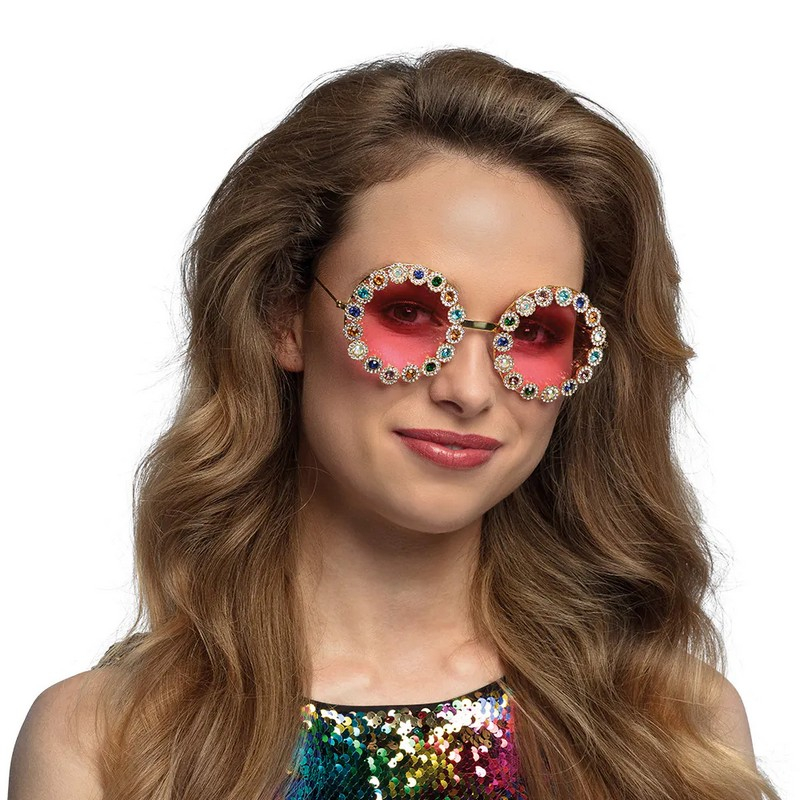 Hippie Diamantblomster Briller | 60'erne Hippie Briller - Hovedtilbehør - Temashop