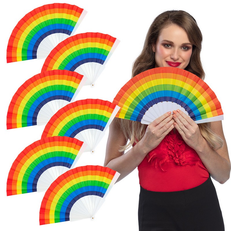 Pride Vifter Regnbue (23 cm) | Regnbue Vifte - Kropstilbehør - Temashop