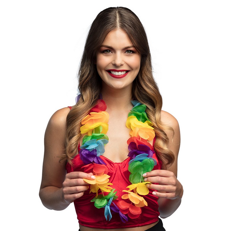 Pride Hawaiikrans Regnbue | Regnbue Halskæder - Smykker - Temashop
