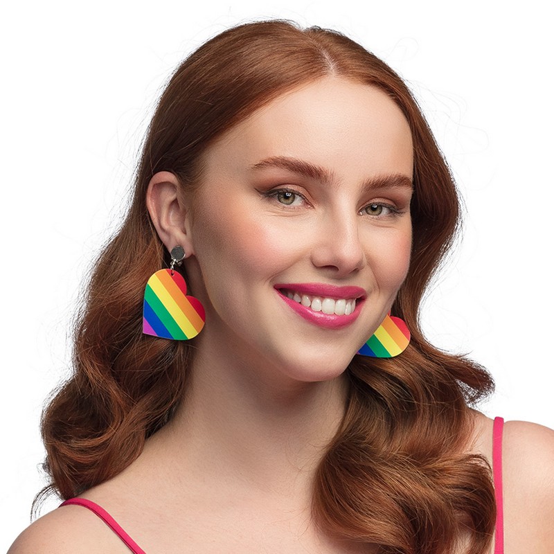 Pride Hjerte Øreringe Regnbue | Regnbue Øreringe - Smykker - Temashop