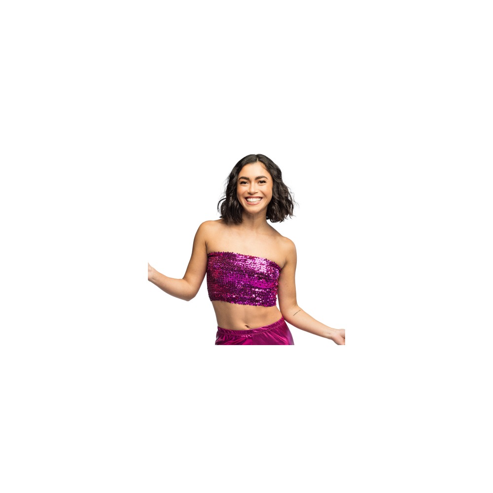 Top Glimmer Pink (M/L) (M/L) | Disko / Disco Overdel - Kostume - Temashop
