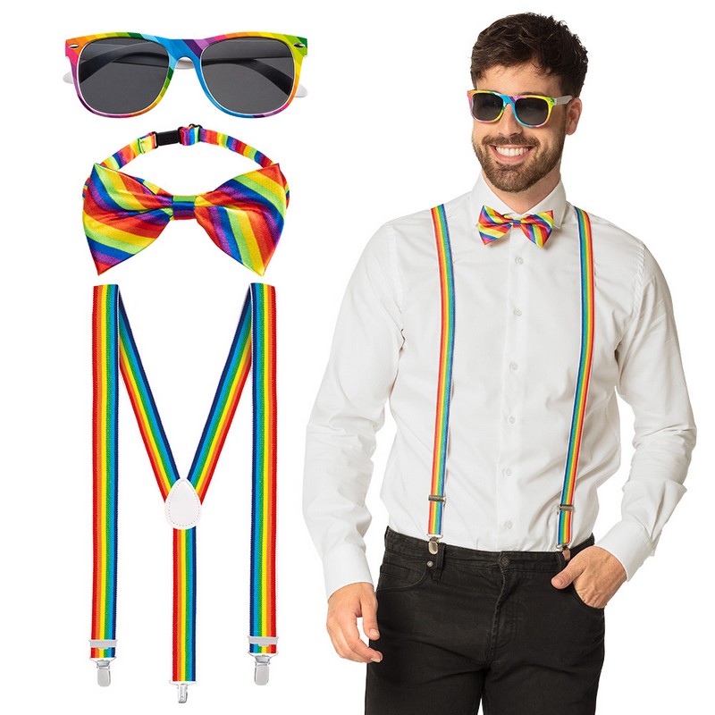 Pride Party Outfit | Regnbue Tilbehørskit - Kropstilbehør - Temashop