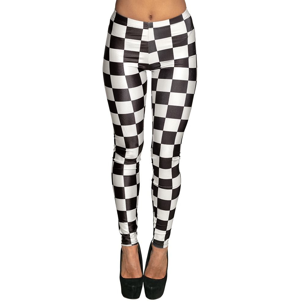 Racing Leggings Sort Hvid