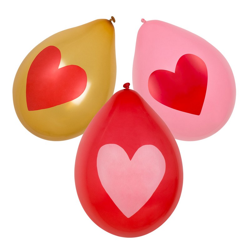 Valentin Latexballoner - 6 stk (25 cm) | Valentinsdag Latexballoner - Temashop