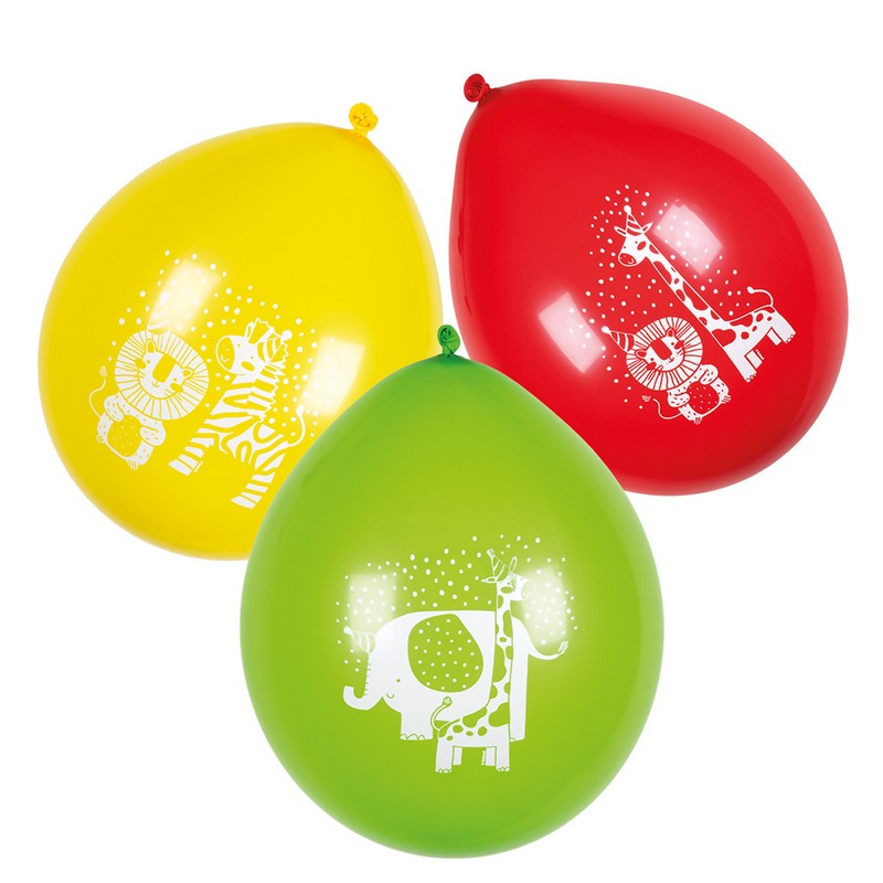 Safari Party Latexballoner - 6 stk (25 cm) | Safari Latexballoner - Temashop