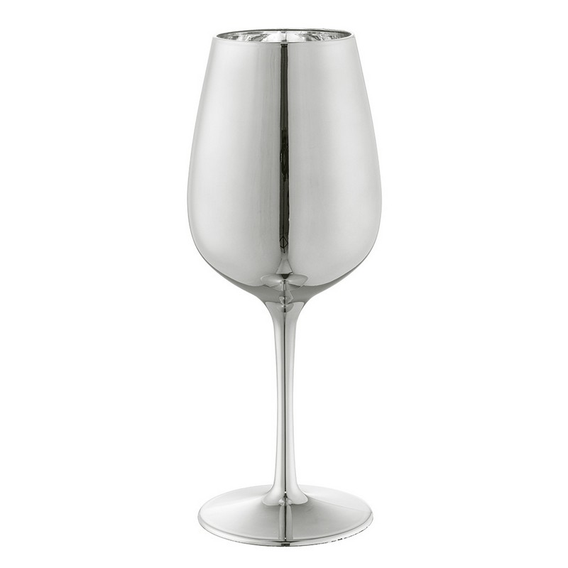 Plast Vinglas Sølv - 1 stk (450 ml) | Sølv tema Glas - Temashop