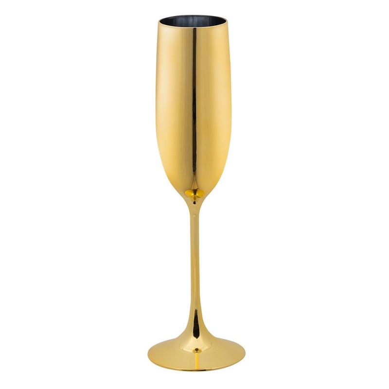 Plast Champagneglas Guld - 1 stk (125 ml) | Guld tema Glas - Temashop
