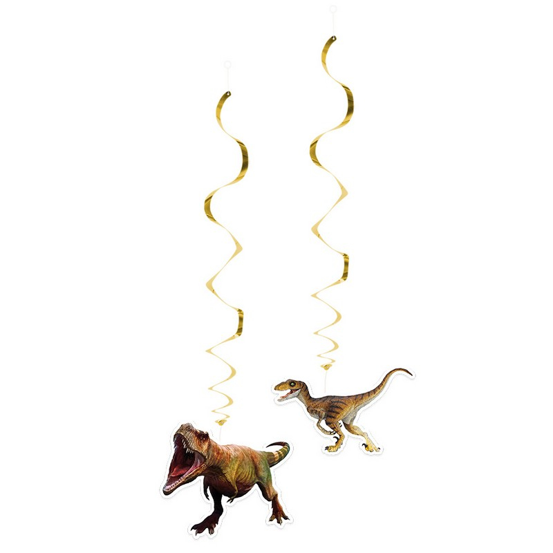 T-Rex Swirls - 2 stk (85 cm) | Dinosaurus Spiraler/string - Temashop
