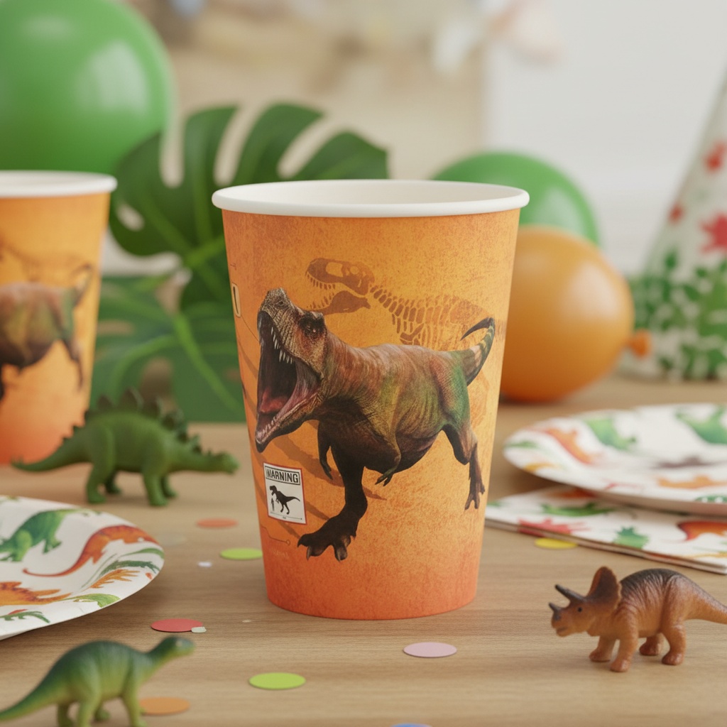 T-Rex Papkrus - 8 stk (210 ml) | Dinosaurus Krus - Temashop