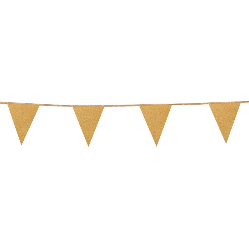 Glitter Vimpelguirlande Guld