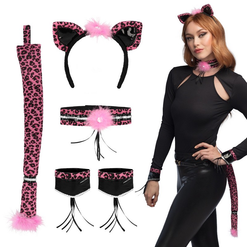 Leopard Sæt Pink | Leopard Tilbehørskit - Kropstilbehør - Temashop