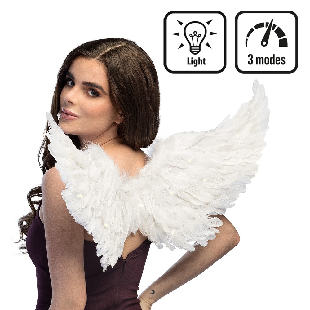 LED Englevinger Hvid (80 x 37 cm) | Engle Vinger - Kropstilbehør - Temashop