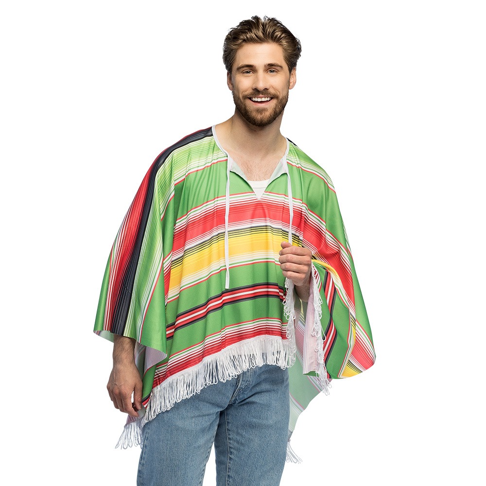Mexicansk Poncho Multifarvet | Mexico Kostume - Kostume - Temashop