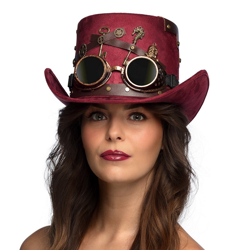 Steampunk Tophat (58 cm) | Steampunk Hat / Hue / Hjelm - Hovedtilbehør - Temashop