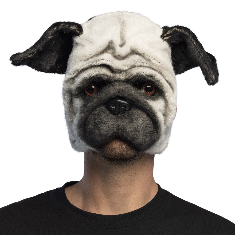 Mops Halvmaske Grå | Hund Maske - Hovedtilbehør - Temashop