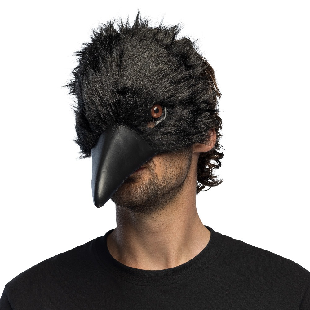 Sort Krage Halvmaske | Fugl Maske - Hovedtilbehør - Temashop