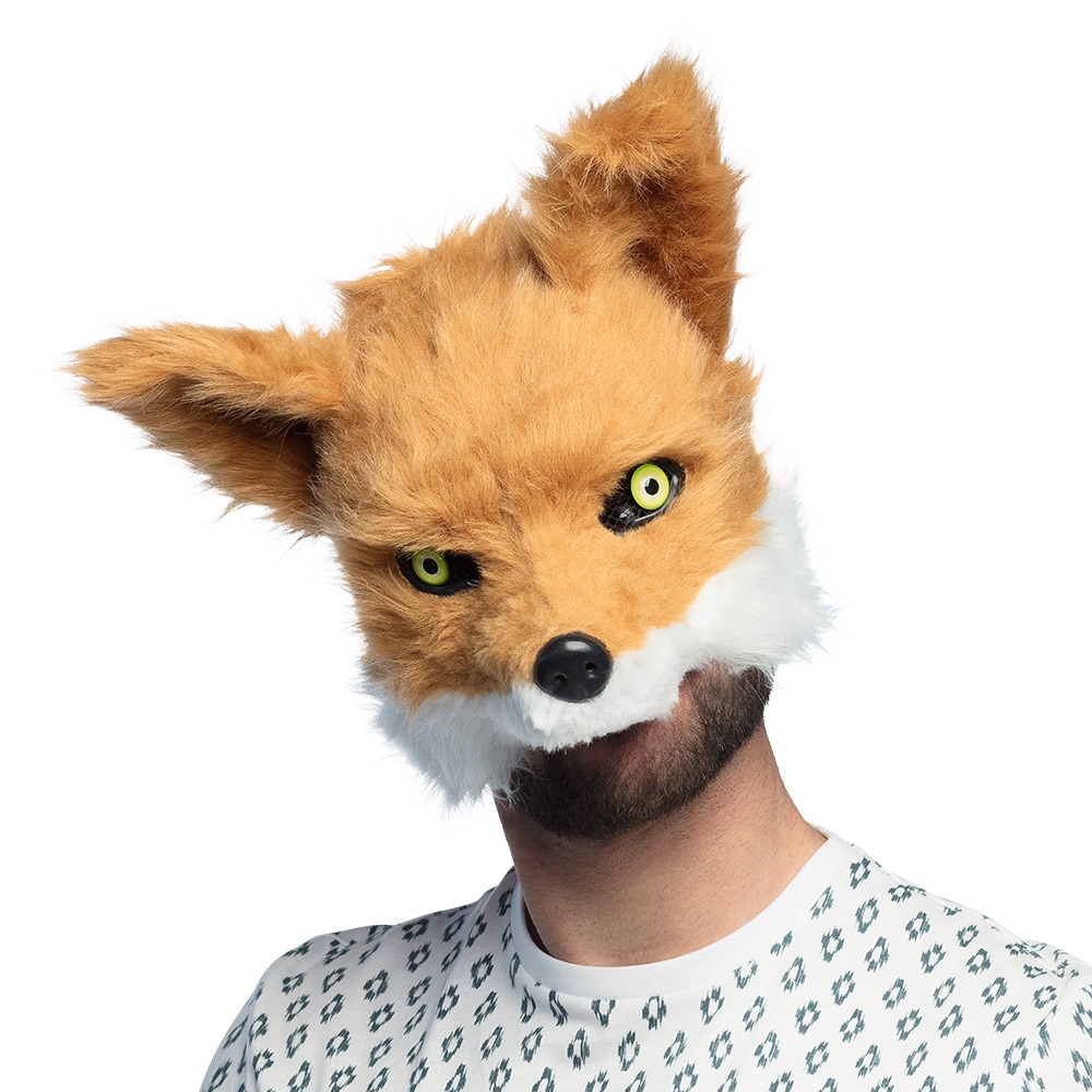 Ræv Halvmaske Med Plys | Ræv Maske - Hovedtilbehør - Temashop