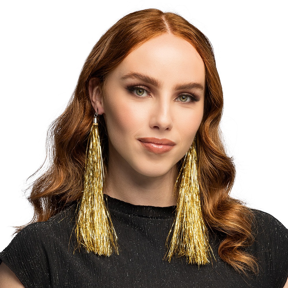 Festival Frynse Øreringe Guld (20 cm) | Festival Øreringe - Smykker - Temashop