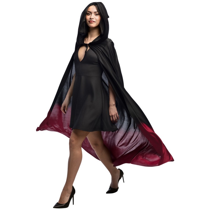 Fade Kappe Sort/Rød (170 cm) | Vampyr Kappe - Beklædning - Temashop