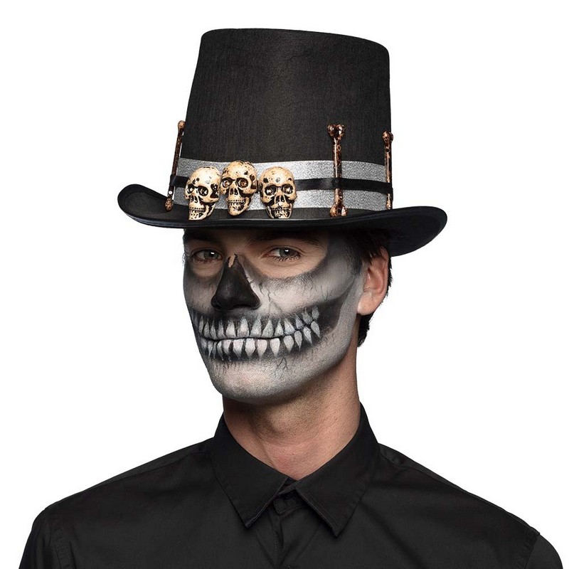 Voodoo Skelet Hat (59 cm) | Skelet Hat / Hue / Hjelm - Hovedtilbehør - Temashop