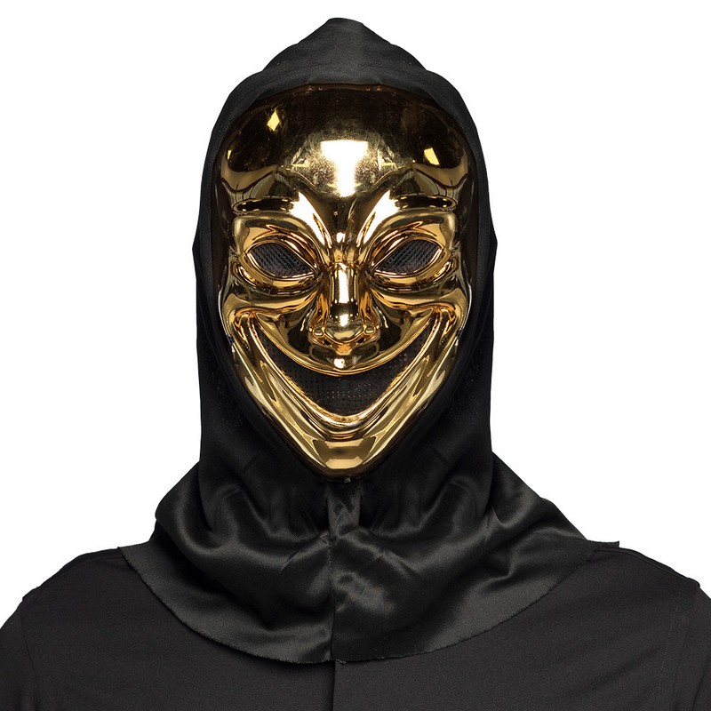Mefisto Djævle Maske Guld | Anonymous Maske - Hovedtilbehør - Temashop