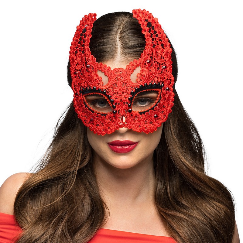 Blonde Djævle Øjenmaske | Djævel Maske - Hovedtilbehør - Temashop