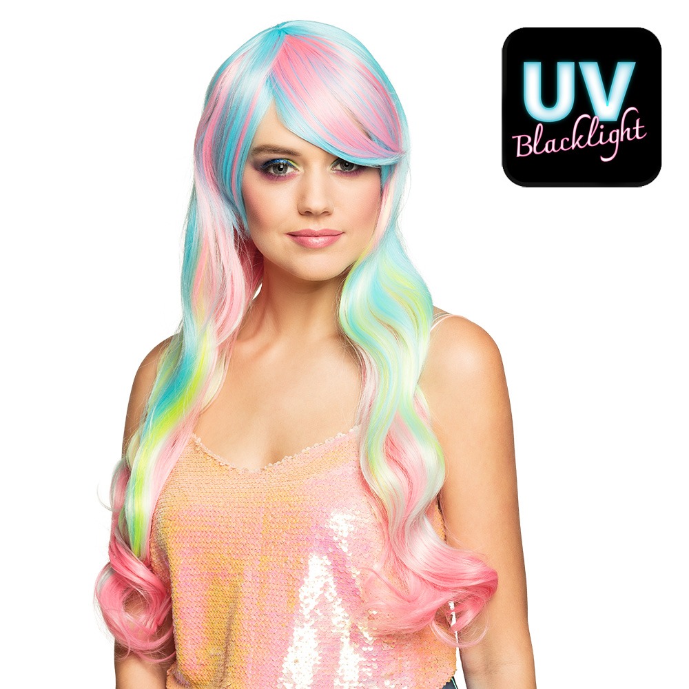 Heaven UV Paryk Multi | UV / Neon Paryk - Hovedtilbehør - Temashop