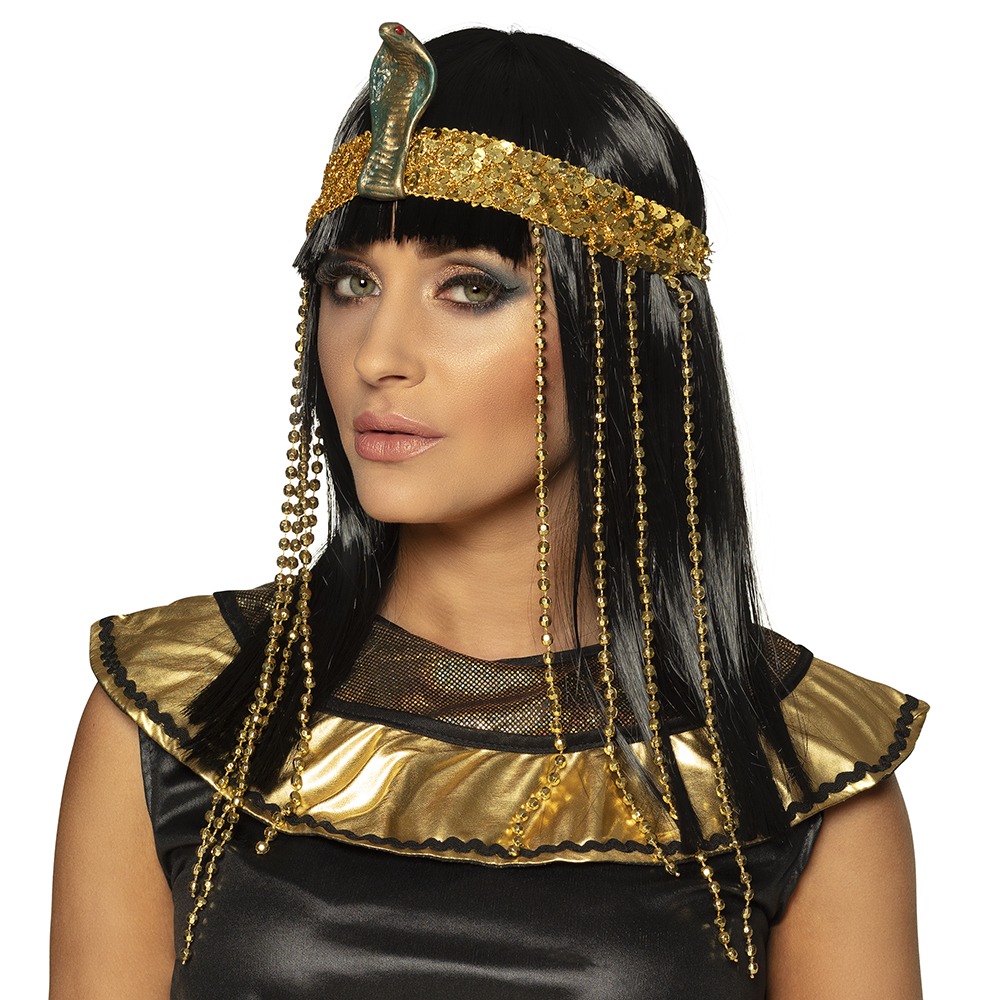 Paryk Egyptian Queen +pandebånd | Hårbøjle / Pandebånd / Hårbånd - Kostume - Temashop