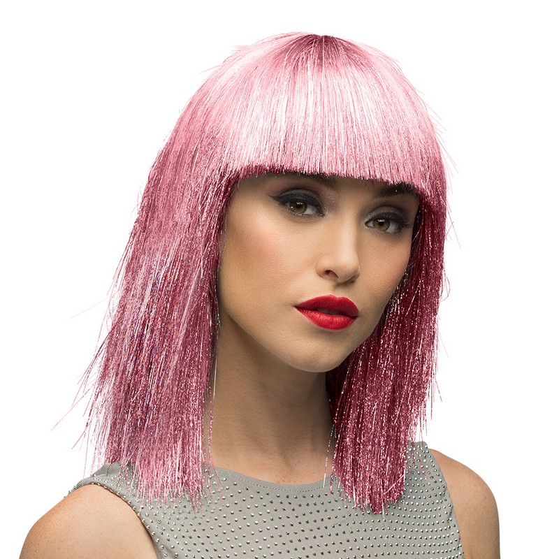 Bangs Glitter Paryk Lyserød