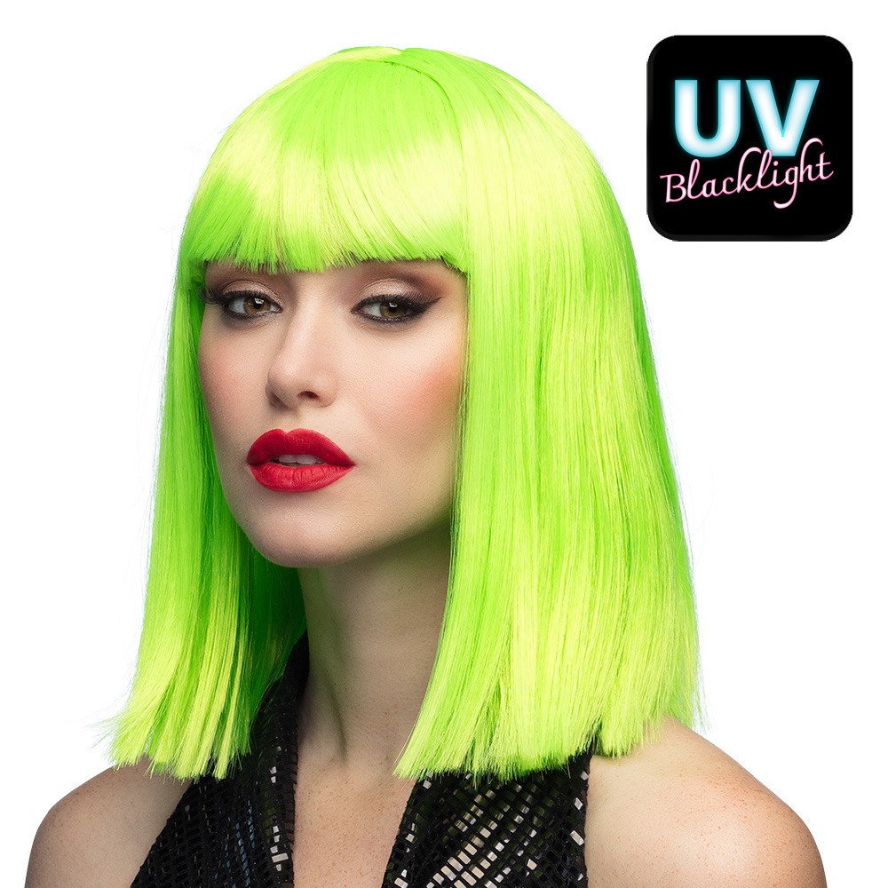 Neon Dance Paryk Grøn | UV / Neon Paryk - Hovedtilbehør - Temashop
