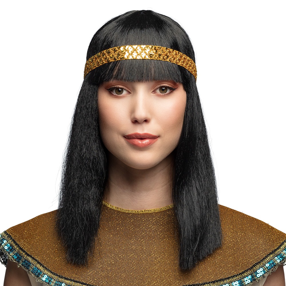 Paryk Cleopatra +pandebånd | Hårbøjle / Pandebånd / Hårbånd - Kostume - Temashop
