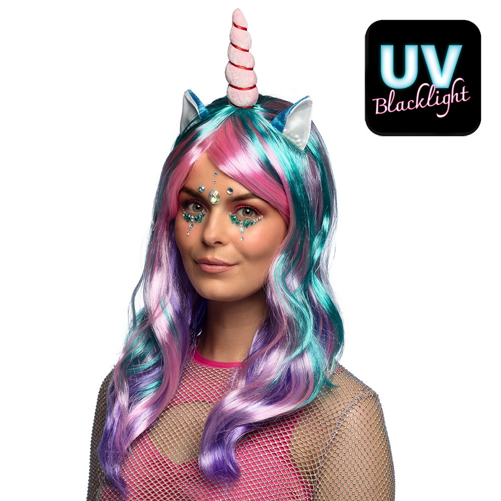 Enhjørning Daydream UV Paryk | Enhjørning Paryk - Hovedtilbehør - Temashop