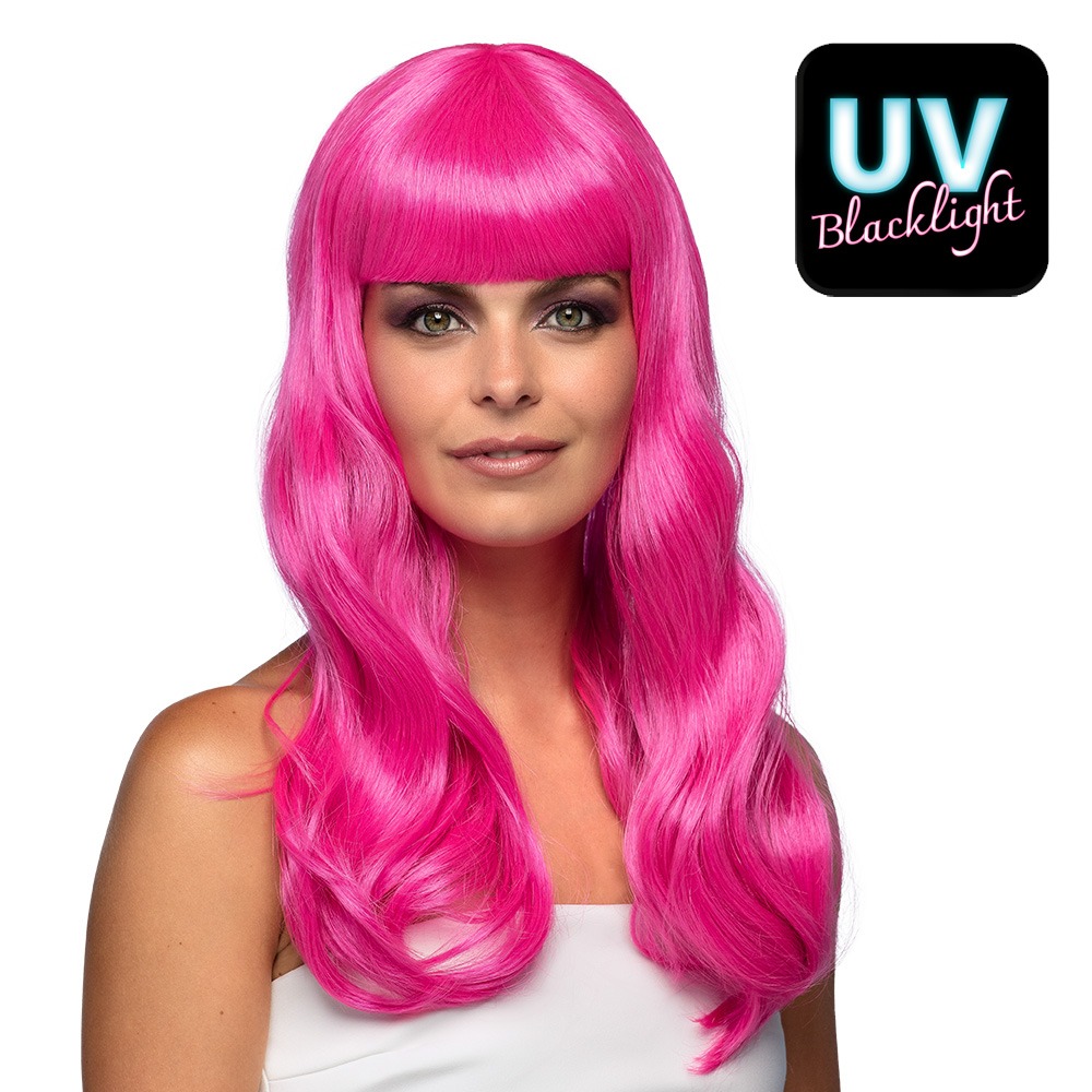 Chique UV Paryk Pink | UV / Neon Paryk - Hovedtilbehør - Temashop