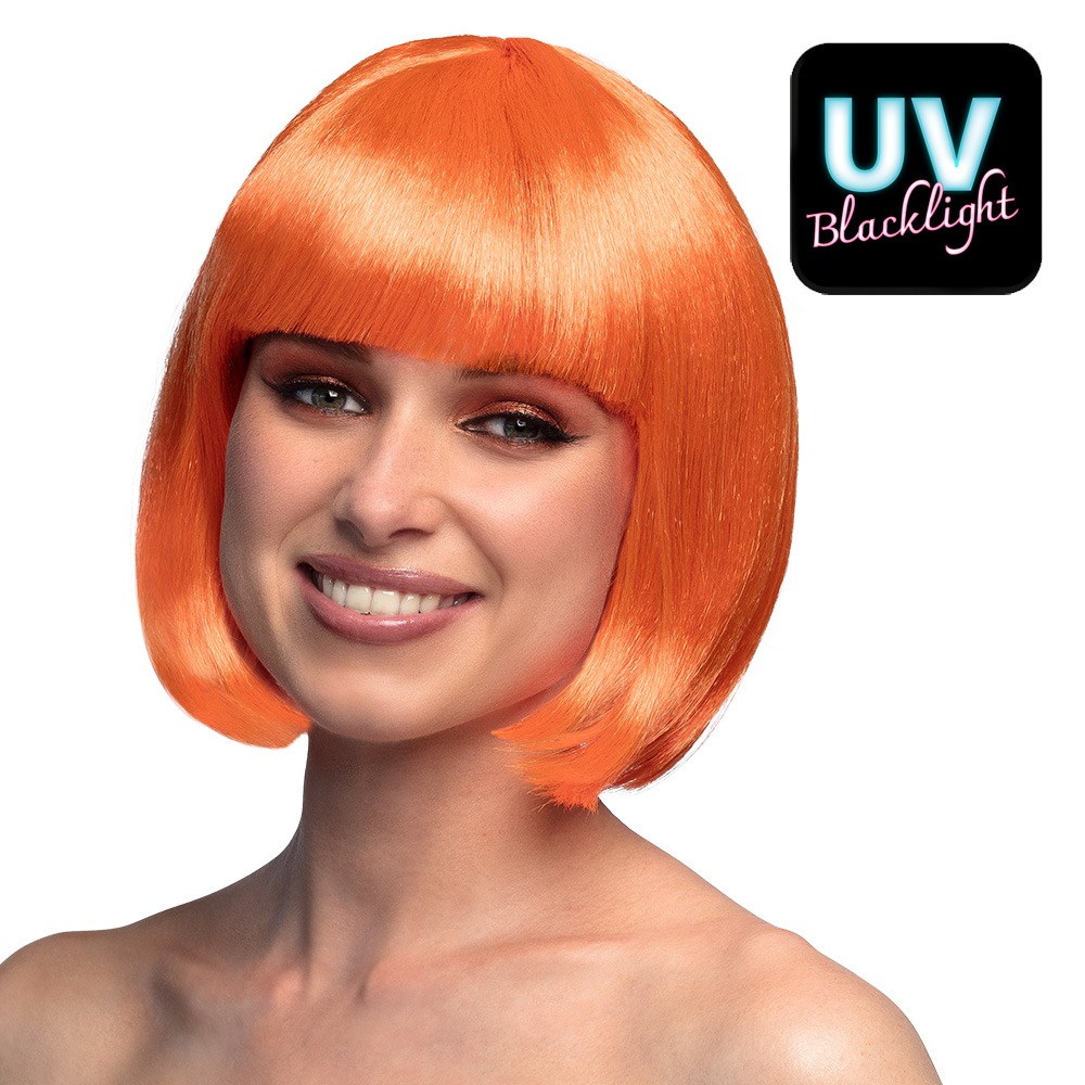 UV Cabaret Paryk Orange | UV / Neon Paryk - Hovedtilbehør - Temashop