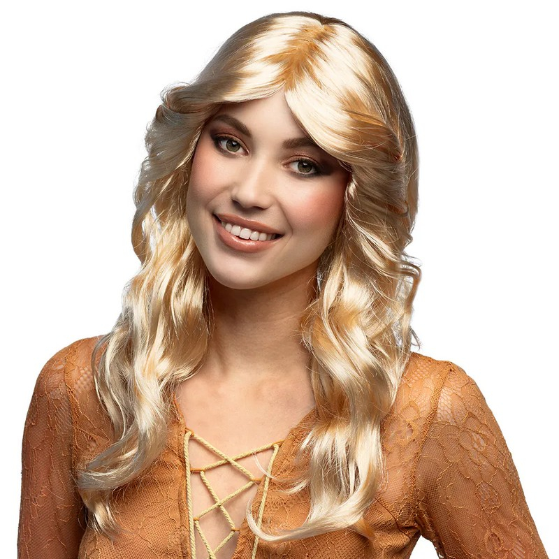 Lang Bølget Paryk Blond | Paryk - Hovedtilbehør - Temashop