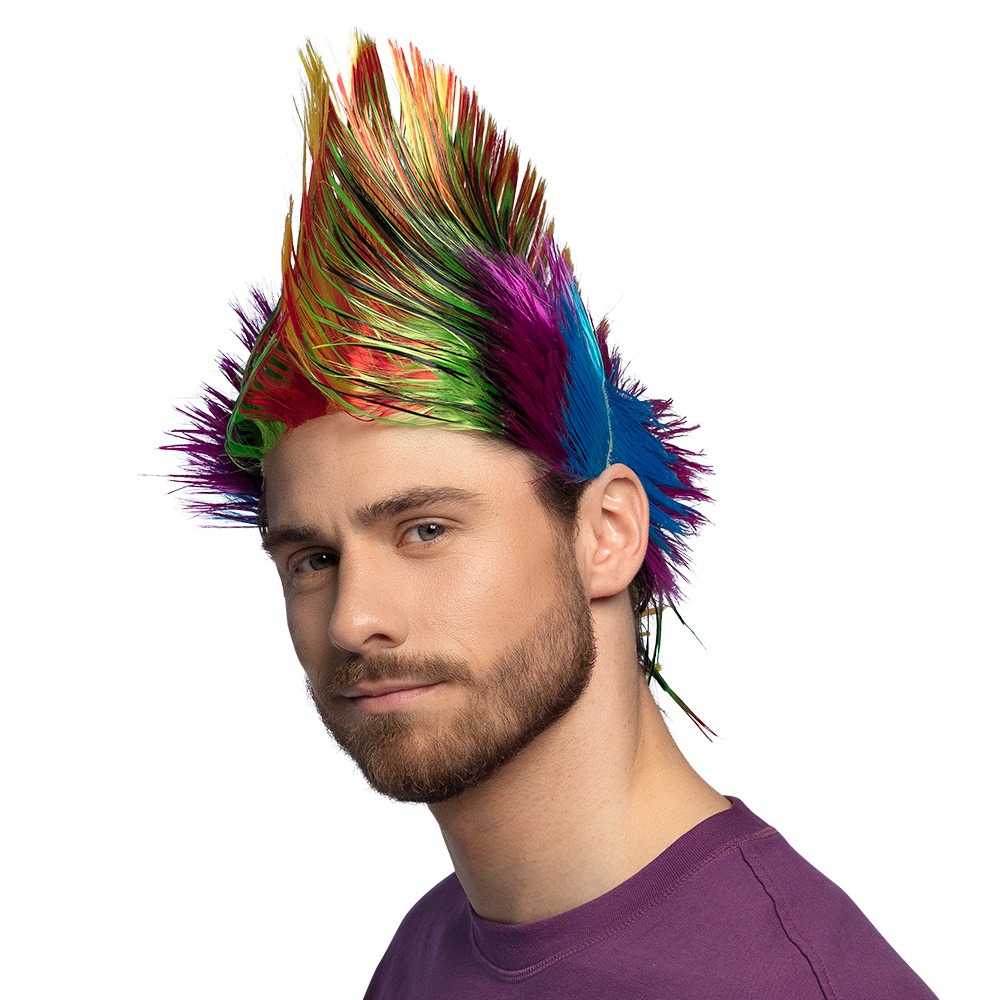 Spiky Mike Punk Paryk Multi | Punker Paryk - Hovedtilbehør - Temashop