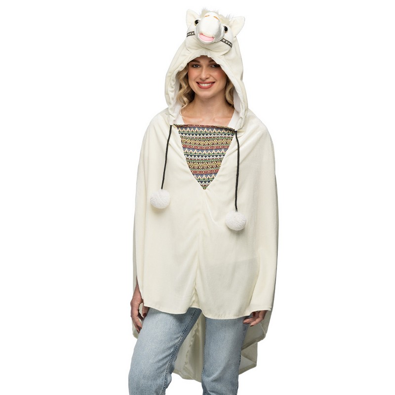 Llama Poncho Kostume - Dyr kostume til voksne | Lama - Temashop