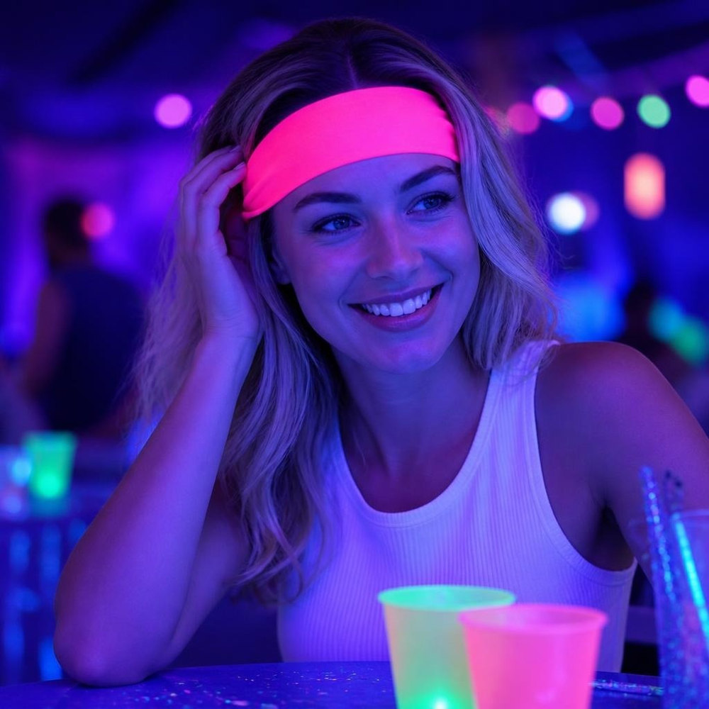 Neon Pink UV Pandebånd | UV / Neon Hårbøjle / Pandebånd / Hårbånd - Hovedtilbehør - Temashop