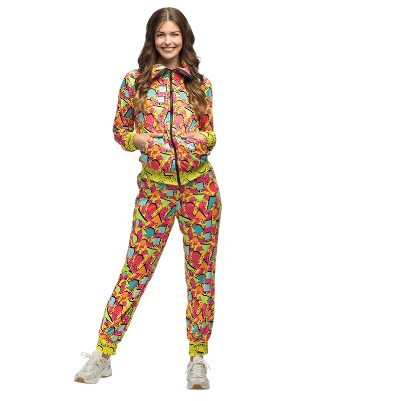 Pop Art Babe UV Træningsdragt Kostume - Temafester kostume til voksne i størrelserne S-XL | UV / Neon kostume til kvinder - Temashop