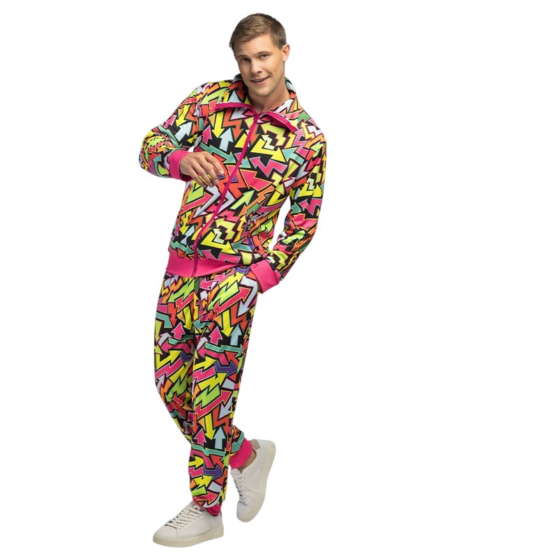 Street Art Dude UV Træningsdragt Kostume - Temafester kostume til voksne i størrelserne S-3XL | UV / Neon kostume til mænd - Temashop