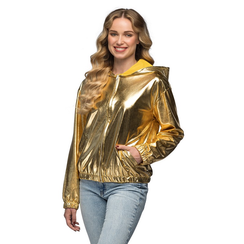 Skinnende Rave Jakke Guld | Festival Overdel - Beklædning - Temashop