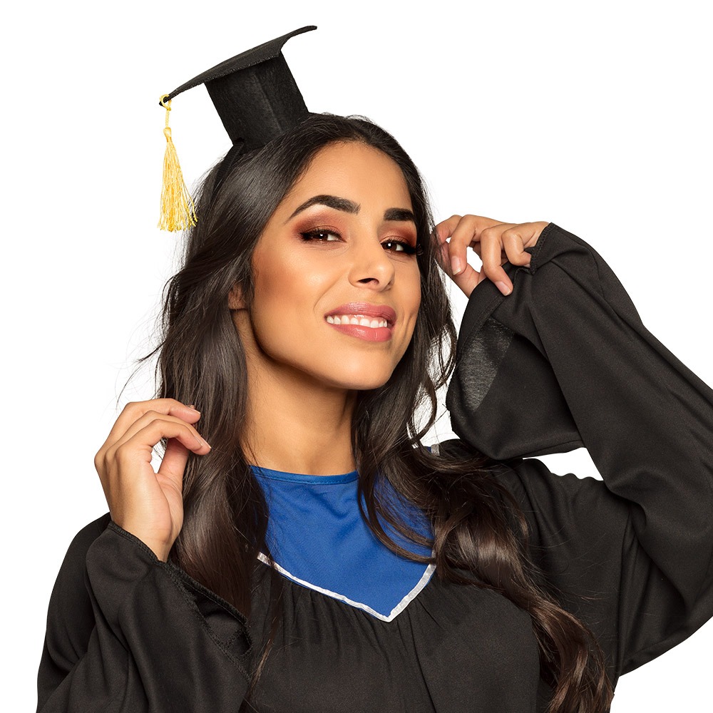Studenterhue Hårbøjle Sort | Studerende Tiara - Smykker - Temashop