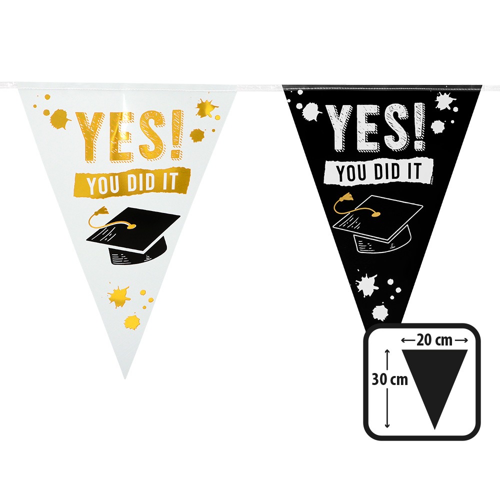 Student Guirlande Yes You Did It - 1 stk (30 x 20 cm x 6 m) | Studerende Guirlander - Temashop