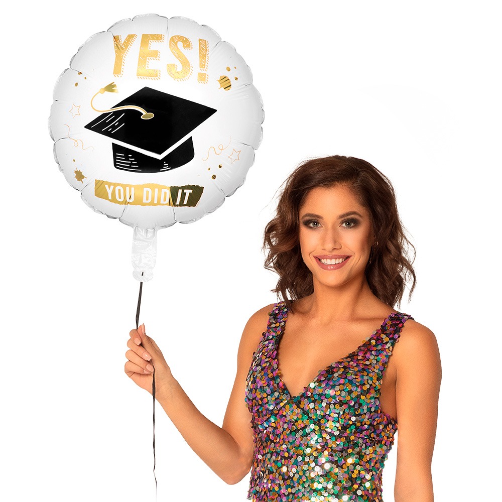 Yes You Did It Folieballon - 1 stk (Ø 45 cm) | Tillykke Folieballoner - Temashop