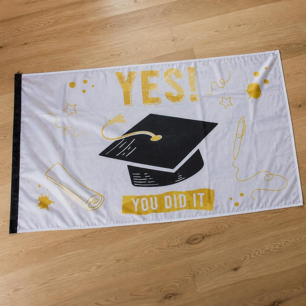 Student Flag Yes You Did It - 1 stk (90 x 150 cm) | Studerende Flag - Temashop