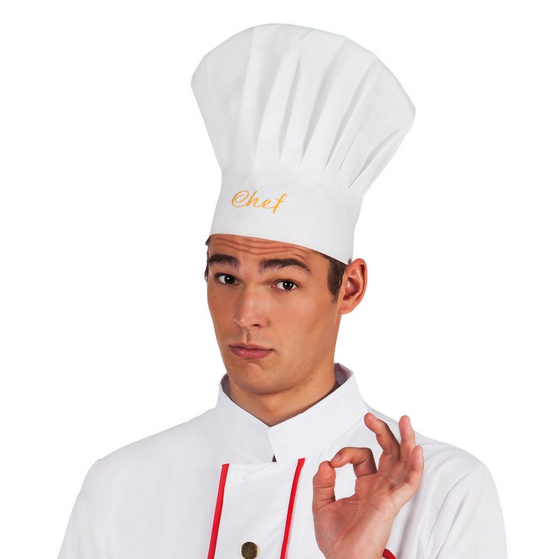 Chef Kokkehat (59 cm) | Kok Hat / Hue / Hjelm - Hovedtilbehør - Temashop