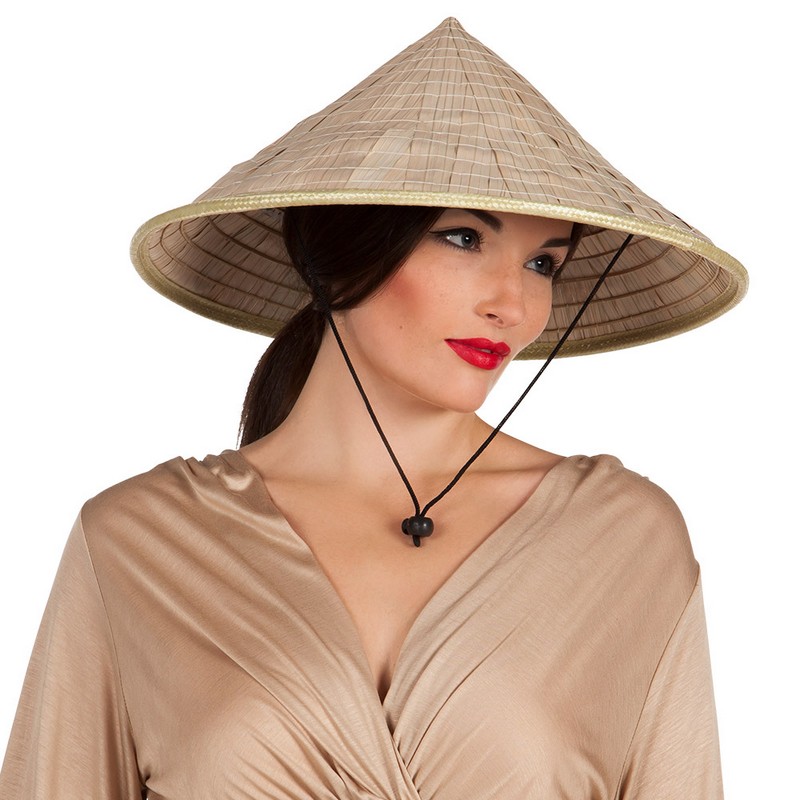 Asiatisk Stråhat (59 cm) | Asien Hat / Hue / Hjelm - Hovedtilbehør - Temashop
